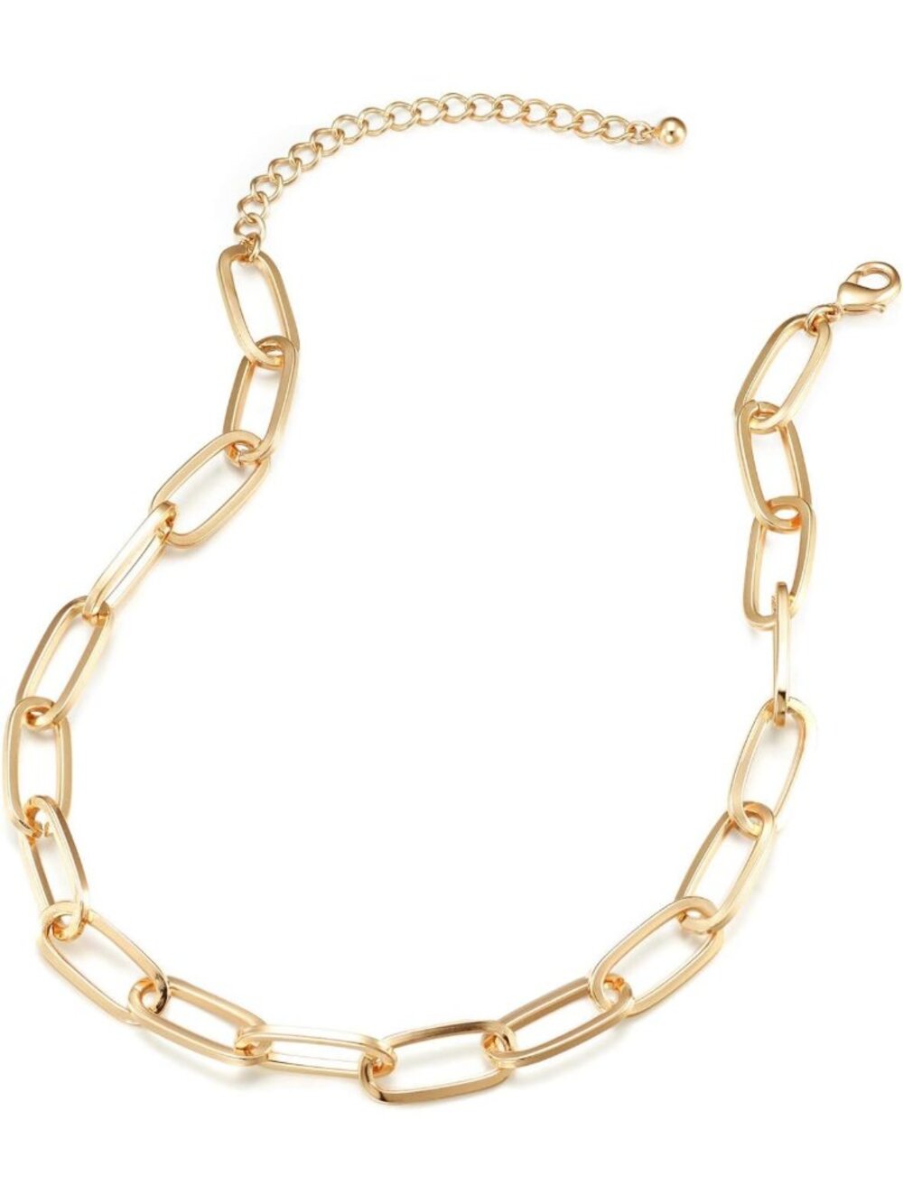 Chunky Gold Necklace & Bracelet Set for Women | Paperclip Chain Jewelry Set